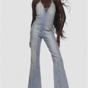 Barbie Denim Halter Jumpsuit
